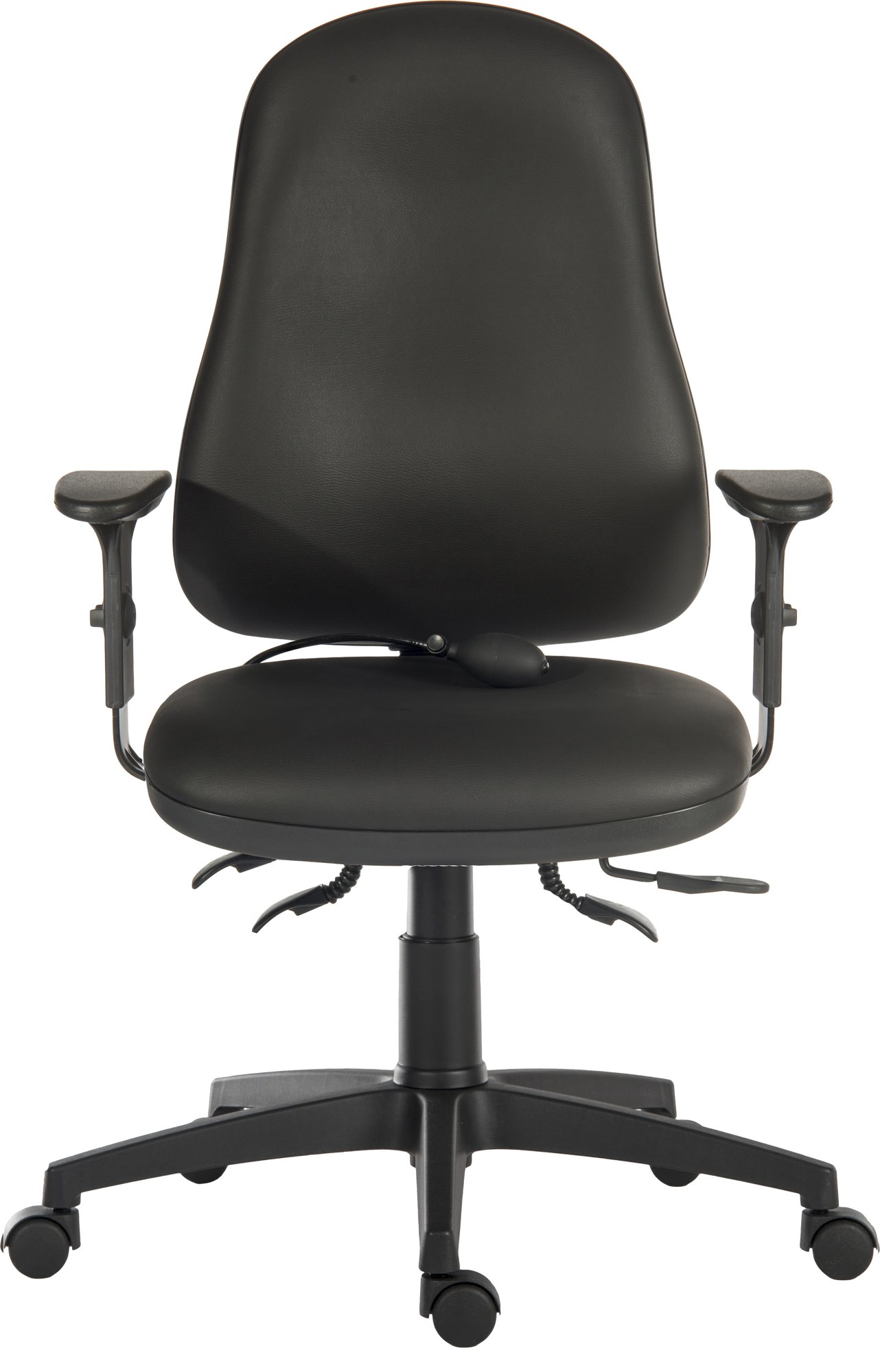 ERGOCOMFORTAIR PU CHAIR WITH ARMS BK