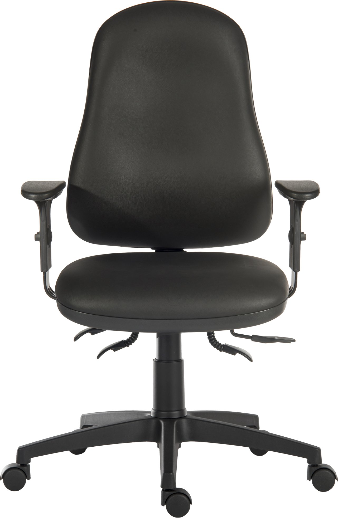 ERGO COMFORT PU CHAIR WITH ARMS BLACK