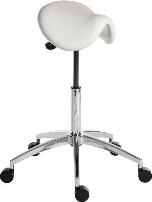Teknik Office Perch Sit/Stand Height Adjustable Stool Pyramid Shaped Aluminium Five Star Base