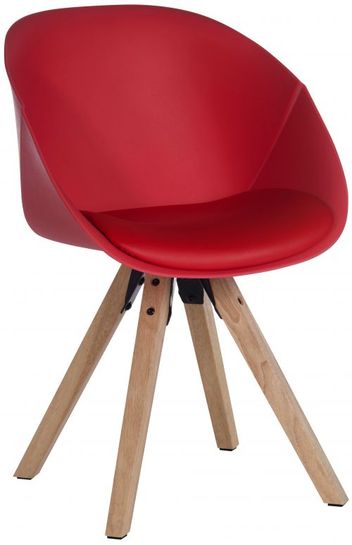 Teknik Office Red Pyramid Padded Tub Chair Soft Polyurethane and PU Fabric with Wooden Oak Legs Available in Black Red or White Packs of 2 Teknik Office Red Pyramid Padded Tub Chair Soft Polyurethane and PU Fabric with Wooden Oak Legs Available in Black Red or White Packs of 2