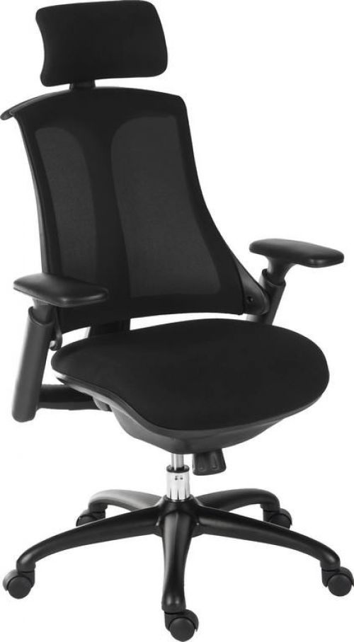 Rapport Mesh Luxury Curved Executive Chair with Removable Headrest and Height Adjustable Arms