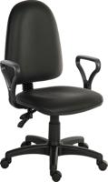 ERGOTWIN PU OPS CHAIR FIXED ARMS BK