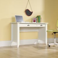 Teknik Office Soft White Effect Laptop Home Office Study Desk With Stationery And Keyboard Drawer