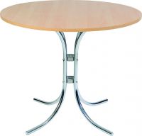 Teknik Office Round Beech Effect Bistro Table with Chrome Legs