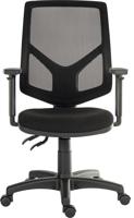 VANGUARD EXEC MESH CHAIR ADJ ARMS BK