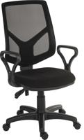 VANGUARD EXEC MESH CHAIR LOOP ARMS BK