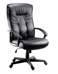Teknik Office Gloucester Executive High Back Leather Faced Chair with Matching Nylon Arm Rests