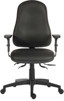ERGO COMFORT PU CHAIR WITH ARMS BLACK
