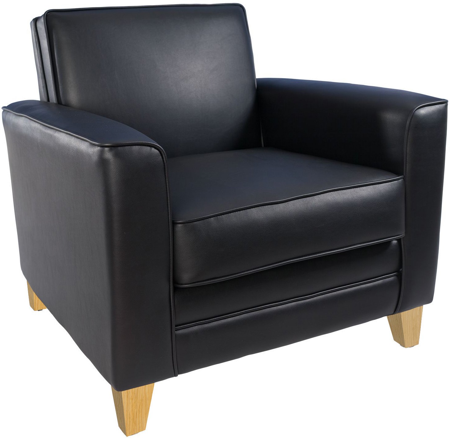 N3561 NEWPORT BLACK RECEPTION ARMCHAIR