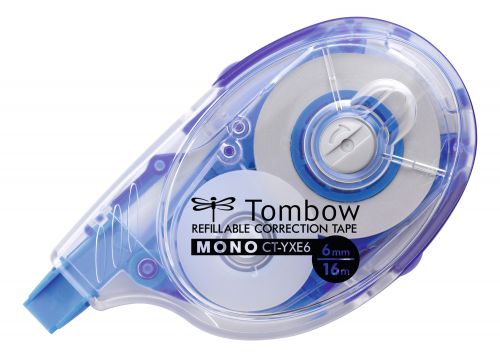 Tombow MONO YXE6 Refillable Correction Tape Roller 6mmx16m White - CT-YXE6