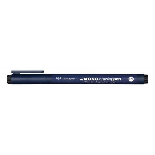Fineliner Pens Tombow Mono Fineliner Drawing Pen 01 Tip 0.24mm Line Black (Pack 12)