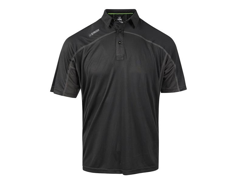 APA LANGLEY BLACK PERFORMANCE POLO SHIRT