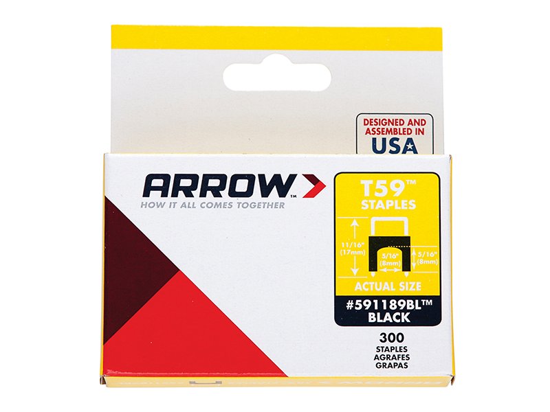 ARR T59 INSULATED STAPLES BLACK 6 X 6MM