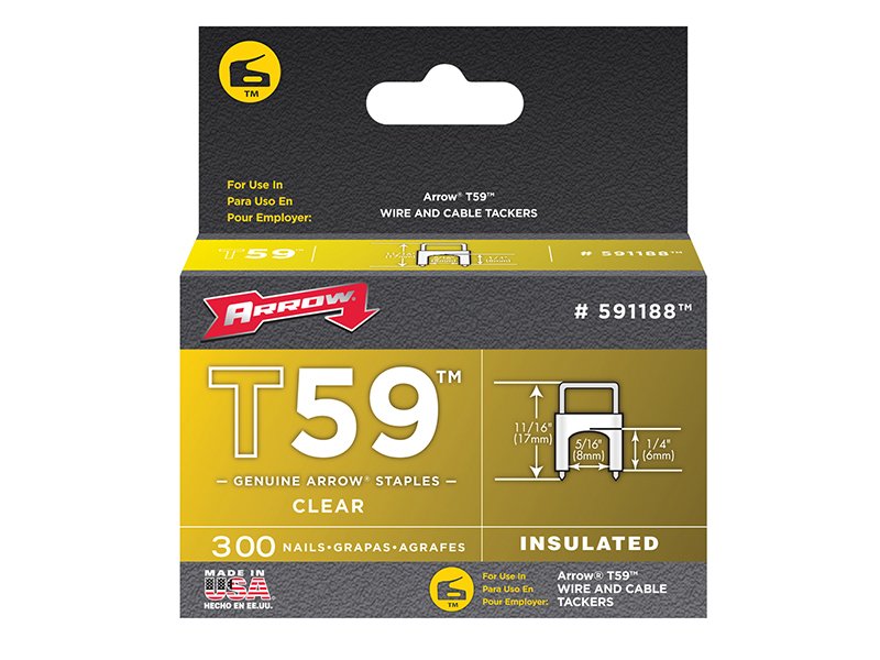 ARR T59 INSULATED STAPLES CLEAR 6 X 8MM