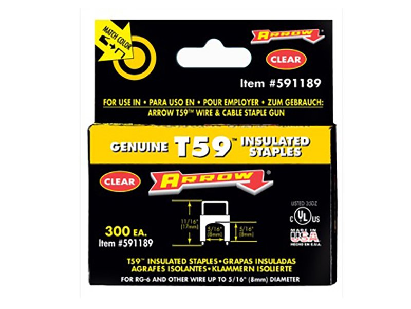ARR T59 INSULATED STAPLES CLEAR 8 X 8MM