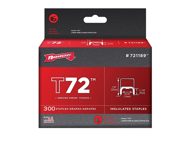 ARR T72 CLEAR INSULATED STAPLES 9 X 15MM