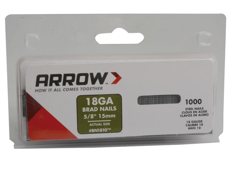ARR BN1810 BRAD NAILS 15MM (PACK 1000)