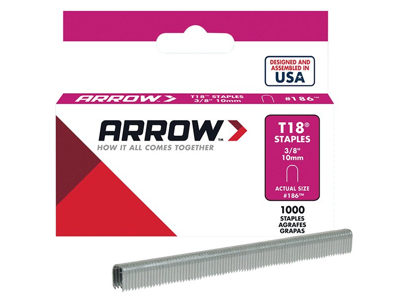 ARR T18 STAPLES 10MM (3/8IN) (BOX 1000)