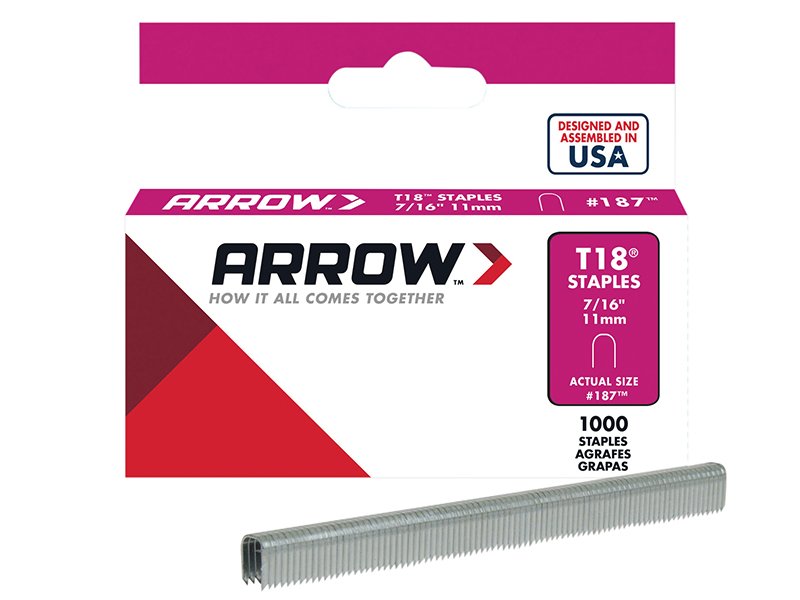 ARR T18 STAPLES 11MM (7/16IN) (BOX 1000)