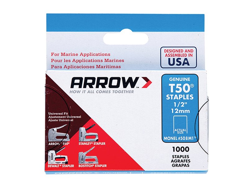 ARR T50M 508M MONEL STAPLES 12MM (1/2IN)