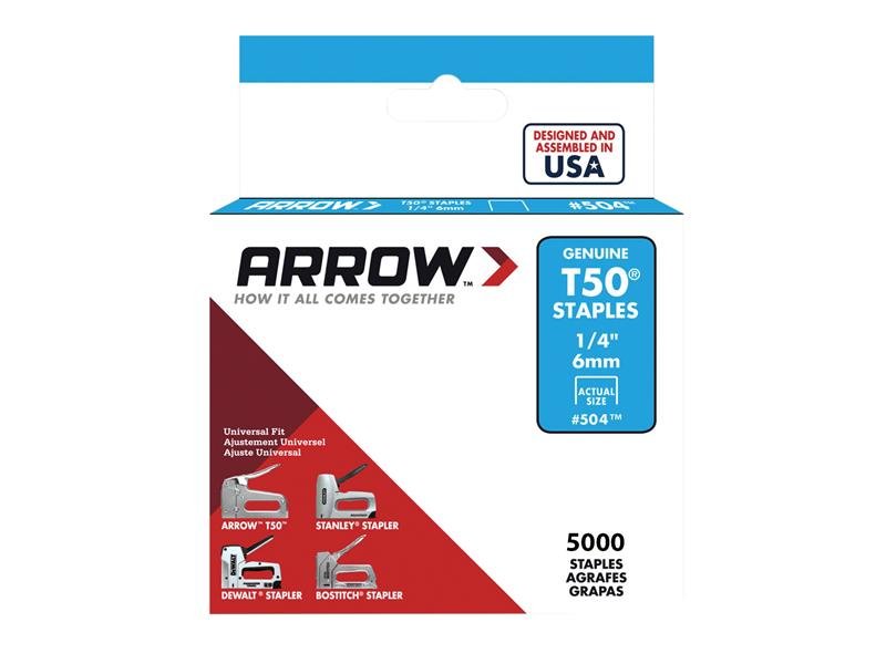 ARR T50 STAPLES 6MM (1/4IN) (BULK PACK 5