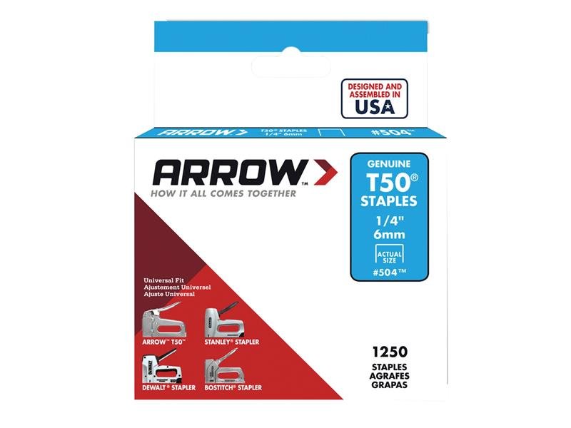 ARR T50 STAPLES 6MM (1/4IN) (BOX 1250)