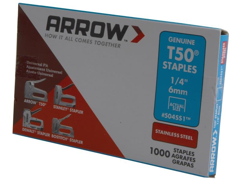 ARR T50 STAPLES STAINLESS STEEL 504SS 6M