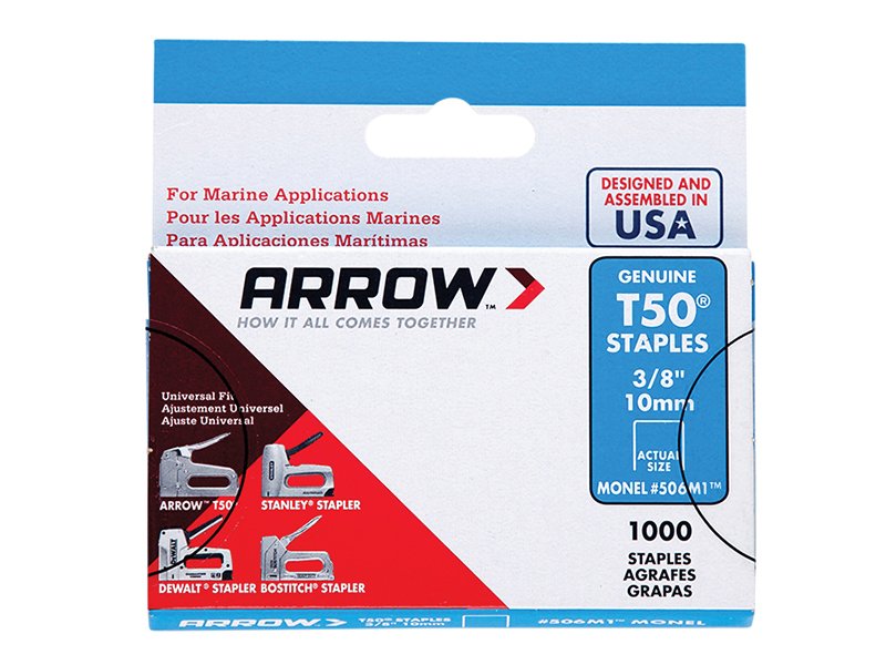 ARR T50M 506M MONEL STAPLES 10MM (3/8IN)