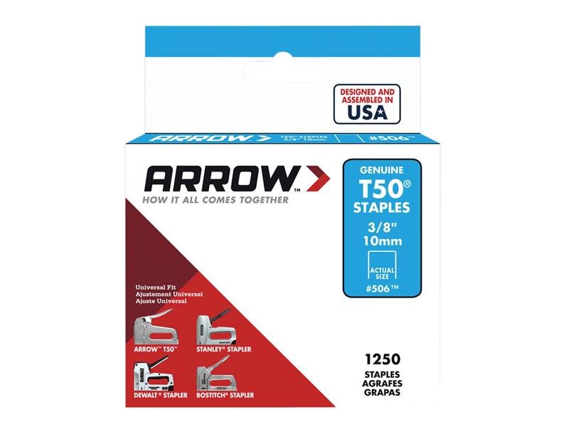 ARR T50 STAPLES 10MM (3/8IN) (BOX 1250)