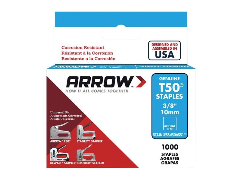 ARR T50 STAPLES STAINLESS STEEL 506SS 10