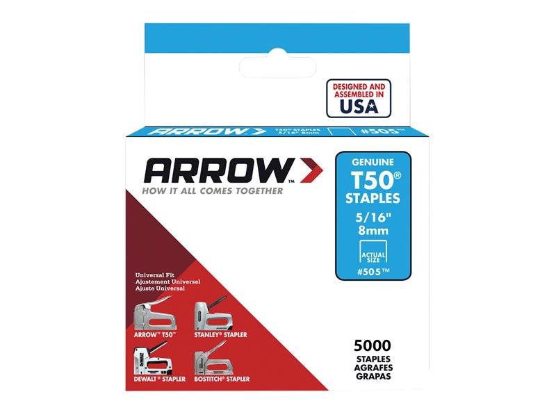 ARR T50 STAPLES 8MM (5/16IN) (BULK PACK
