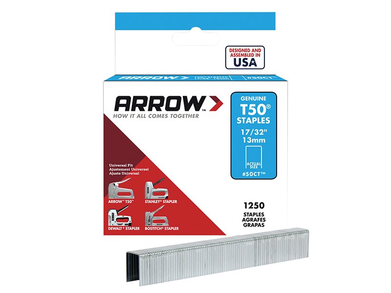 ARR T50 STAPLES CEILTILE 13MM (BOX 1250)