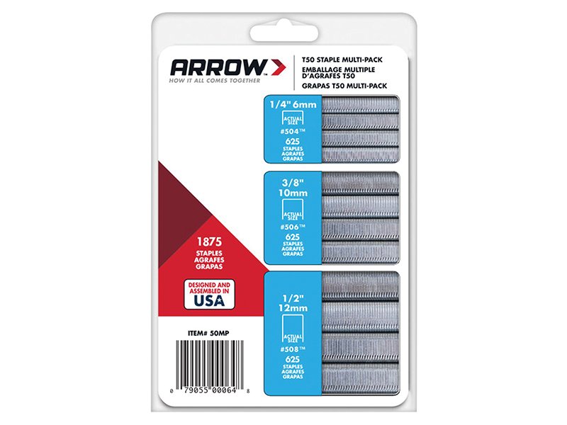 ARR T50 STAPLES MULTI PACK 6MM 10MM & 1