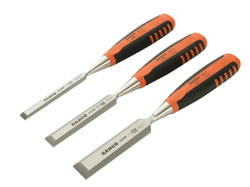 BAH 424-P BEVEL EDGE CHISEL SET, 3 PIECE