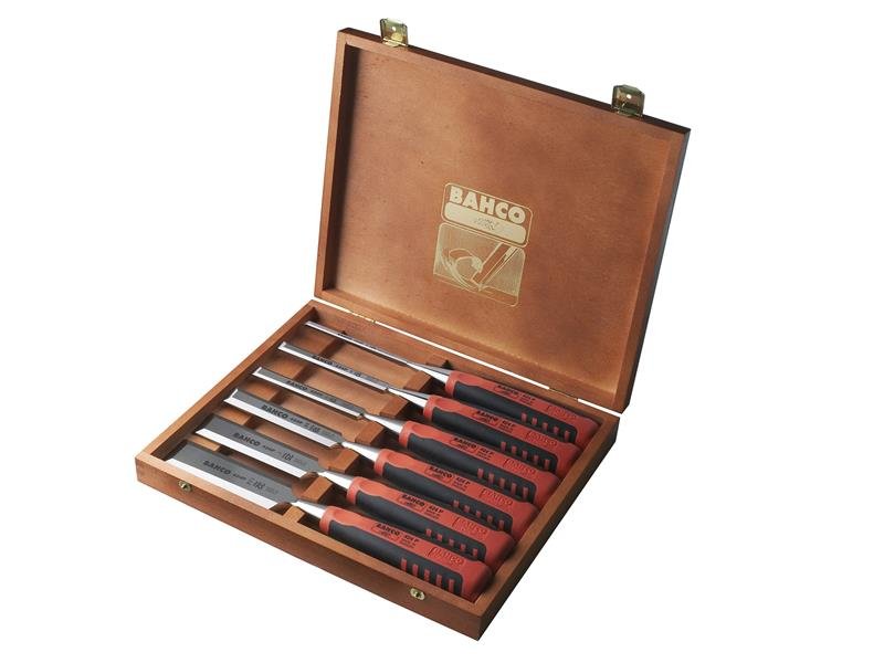 BAH 424P-S6 BEVEL EDGE CHISEL SET IN WOO