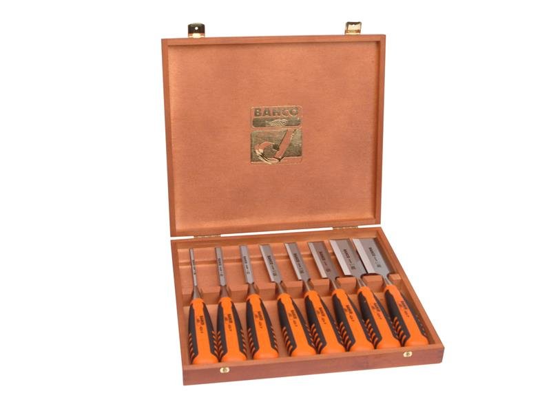 BAH 424-P BEVEL EDGE CHISEL SET, 8 PIECE