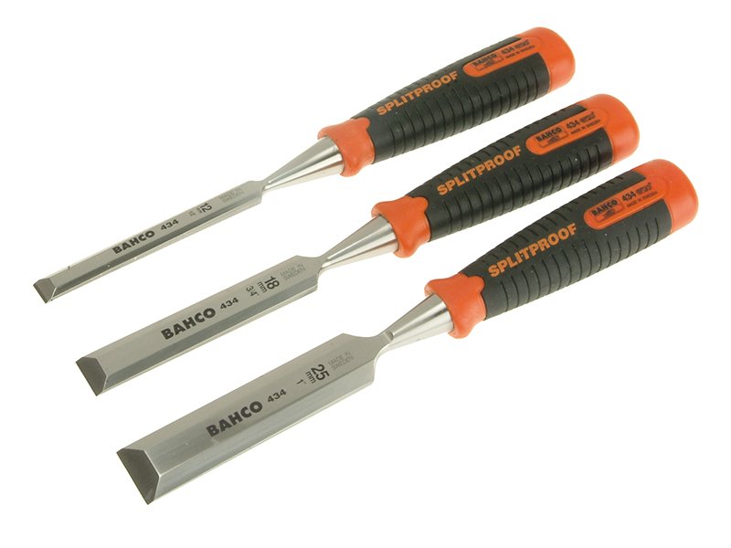 BAH 434 BEVEL EDGE CHISEL SET, 3 PIECE