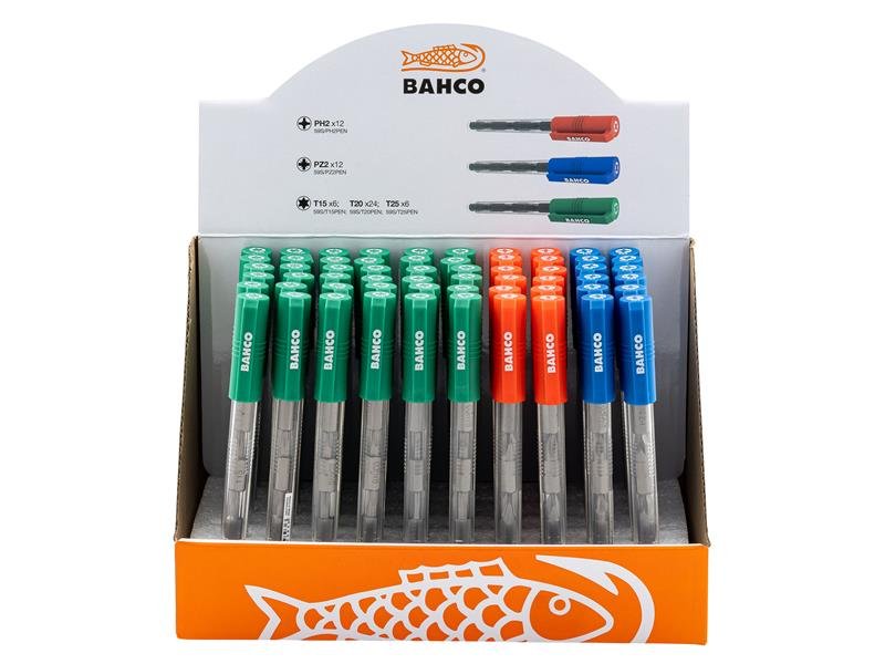 BAH SCREWDRIVER BIT PEN DISPLAY, 60 PIEC