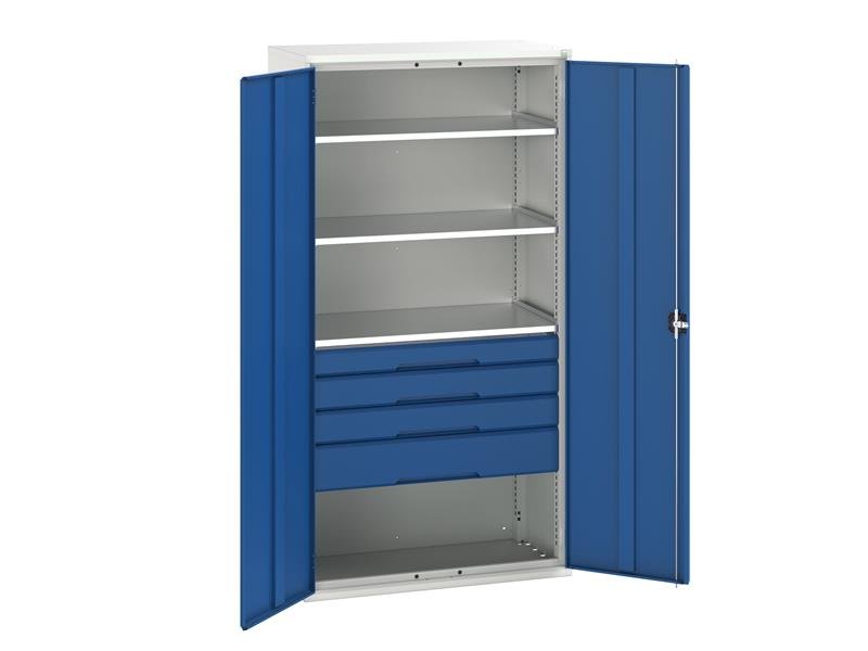 BOT VERSO KITTED CUPBOARD, 3 SHELF & 4 D