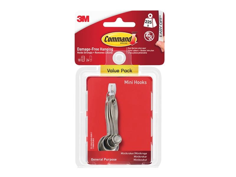 COM WHITE MINI HOOKS VALUE PACK (PACK 18