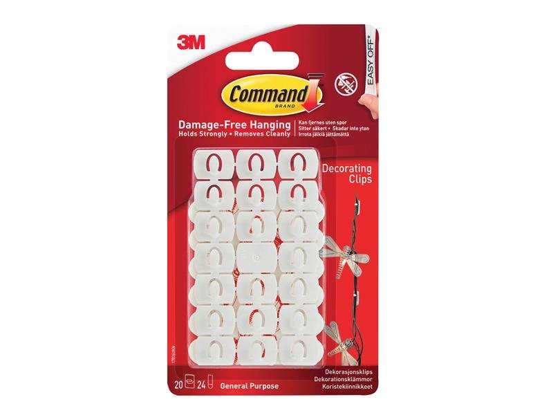 COM WHITE DECORATING CLIPS (PACK 20)
