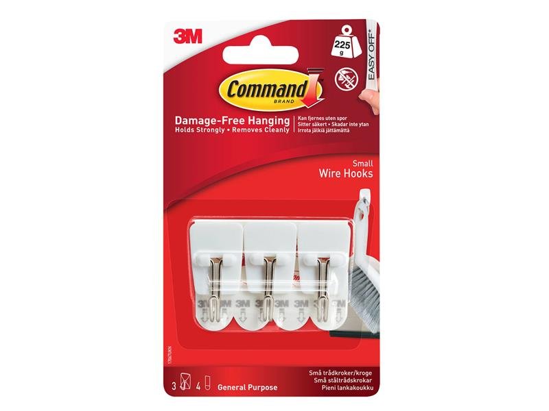 COM COMMAND SMALL WIRE HOOKS X 3 17067