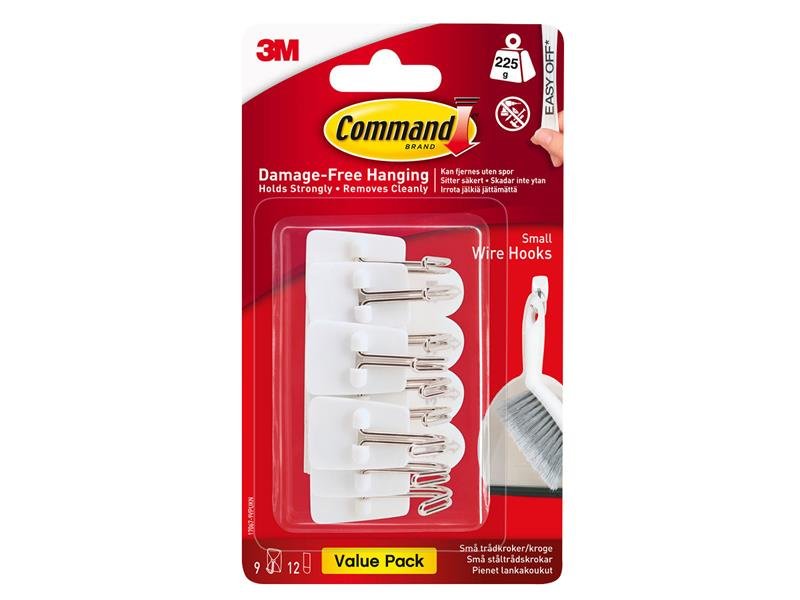 COM WHITE WIRE HOOKS VALUE PACK (PACK 9)