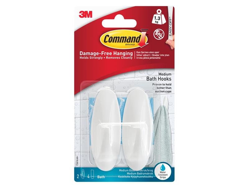 COM MEDIUM BATHROOM HOOKS (PACK 2)