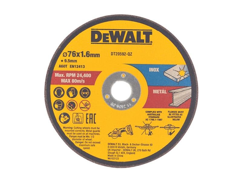DEW DT20592 BONDED ABRASIVE CUTTING DISC