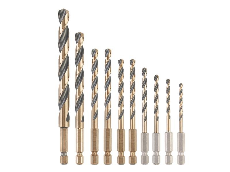 DEW DT20620 BLACK&GOLD HSS DRILL SET, 10