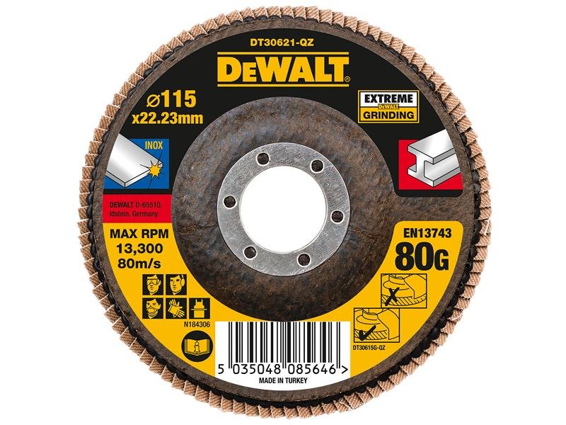 DEW EXTREME FLAP DISC 115 X 22.2MM 80G