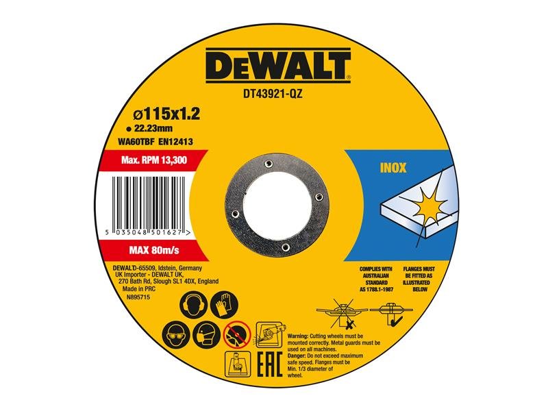 DEW DT43921 METAL CUT OFF DISC 115 X 1.2