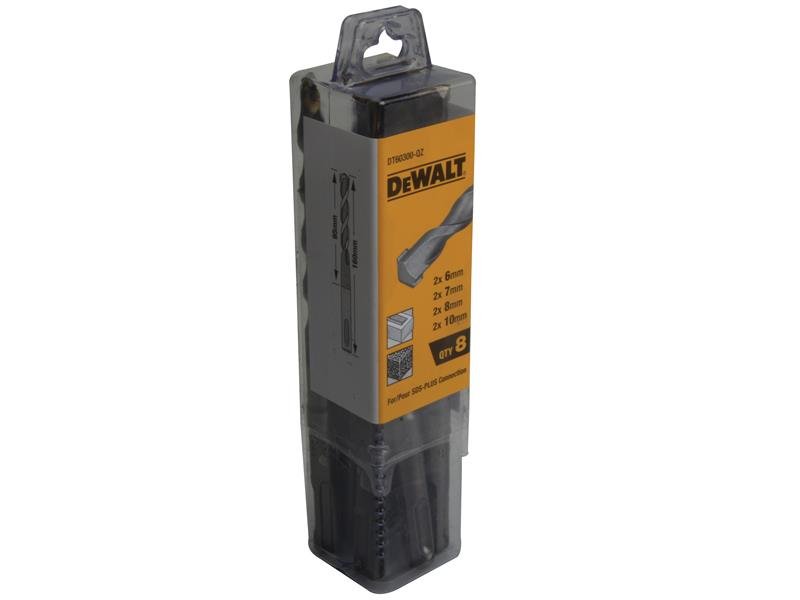 DEW DT60300 SDS DRILL BIT SET, 8 PIECE