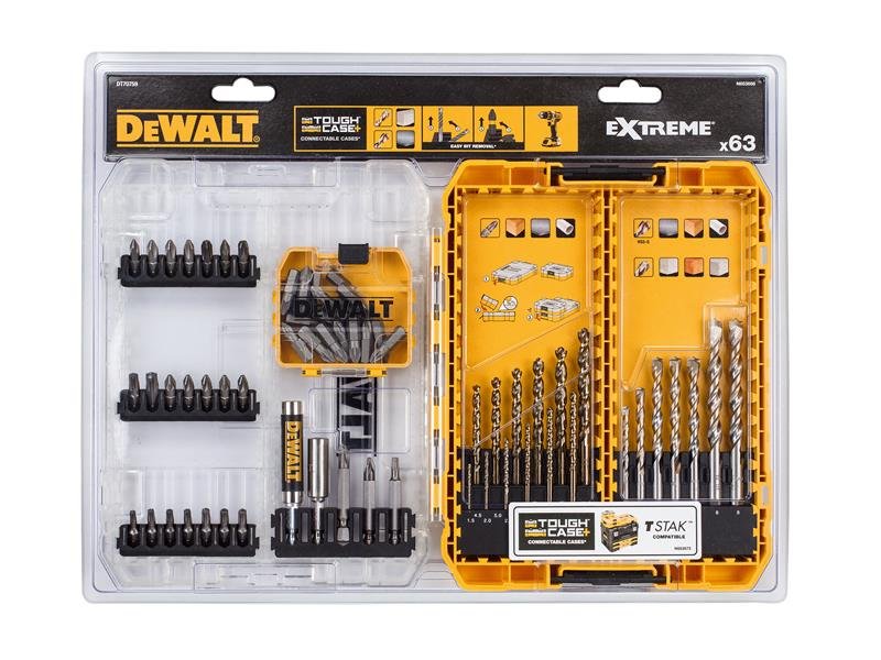 DEW DT70759 MIXED DRILL & BIT SET, 63 PI